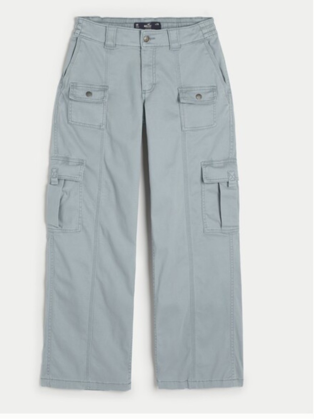 Hollister Low Rise Baggy Cargo Pants Blue Gray NWT Women’s 4R W27